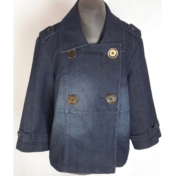 Khakis & Co Jackets & Blazers - Denim Jean Jacket w Double Breasted Buttons